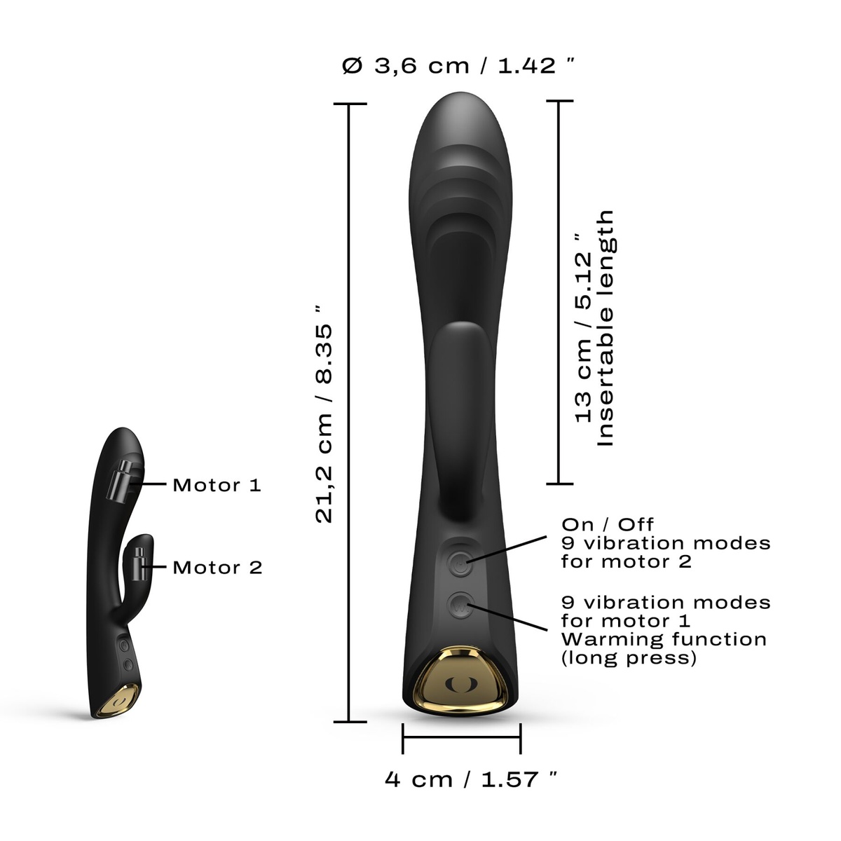 Вібратор-кролик з підігрівом Dorcel FLEXI RABBIT BLACK