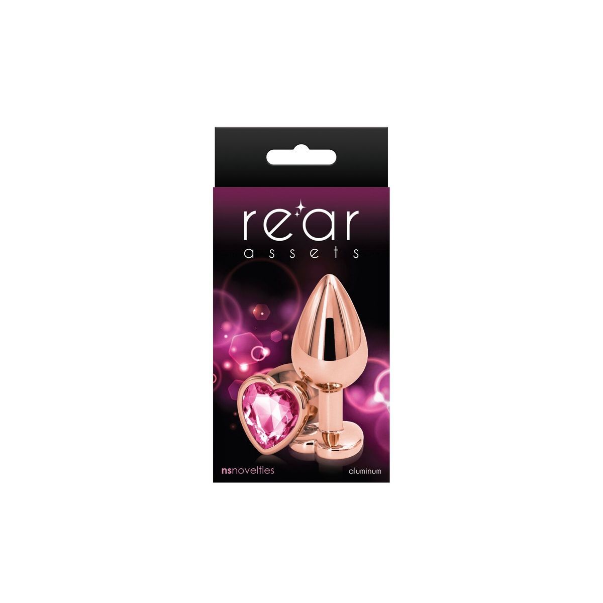 Анальная пробка NS Novelties Rear Assets - Rose Gold Heart - Medium