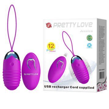 Віброяйце Pretty Love Jessica Vibrating Egg Purple з пультом ДК