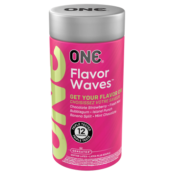 Ароматизированные презервативы ONE FlavorWaves, 12 шт, 6 ароматов, 6 цветов, подарочная упаковка-тубус