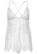 Сорочка беби-долл Leg Avenue Floral lace babydoll & string White, стринги, S