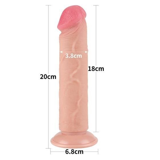 Фаллоимитатор LoveToy Sliding-Skin Dual Layer Dong 8" Flesh