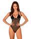 Прозоре боді Obsessive Selinne teddy Black, дрібна сітка, подвійні бретелі, XS/S