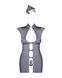 Эротический костюм стюардессы Obsessive Stewardess 3 pcs grey, серый, платье, стринги, пилотка, S/M
