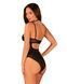Прозоре боді Obsessive Selinne teddy Black, дрібна сітка, подвійні бретелі, XS/S