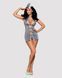 Эротический костюм стюардессы Obsessive Stewardess 3 pcs grey, серый, платье, стринги, пилотка, S/M