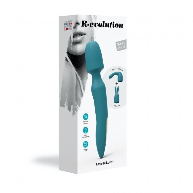 Вібромасажер з двома насадками Love To Love R-EVOLUTION TEAL ME, гнучка головка