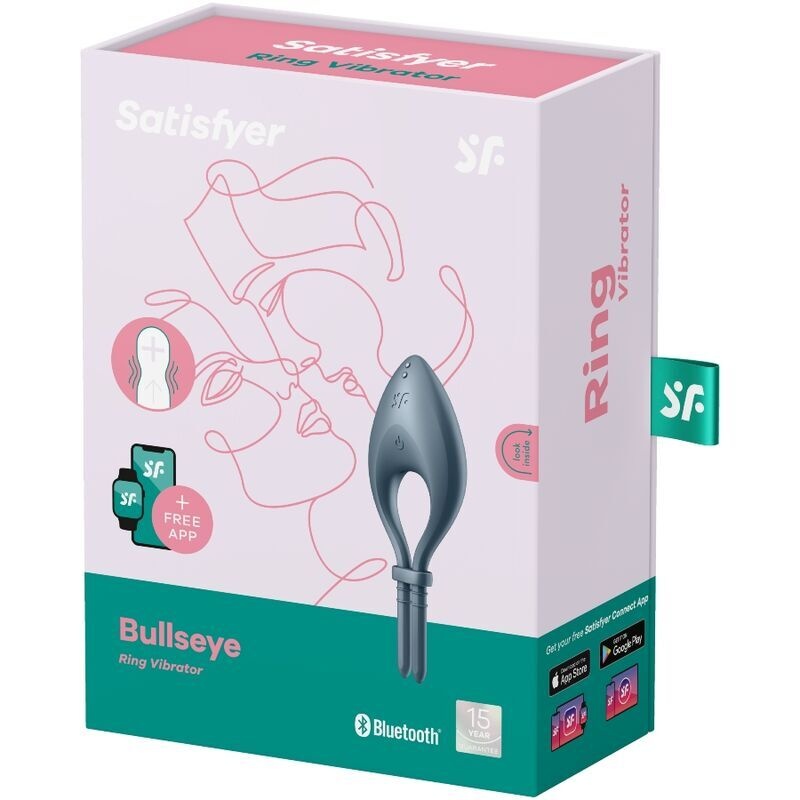 Эрекционное смарт виброкольцо лассо с регулировкой размера Satisfyer Bullseye Dark Blue