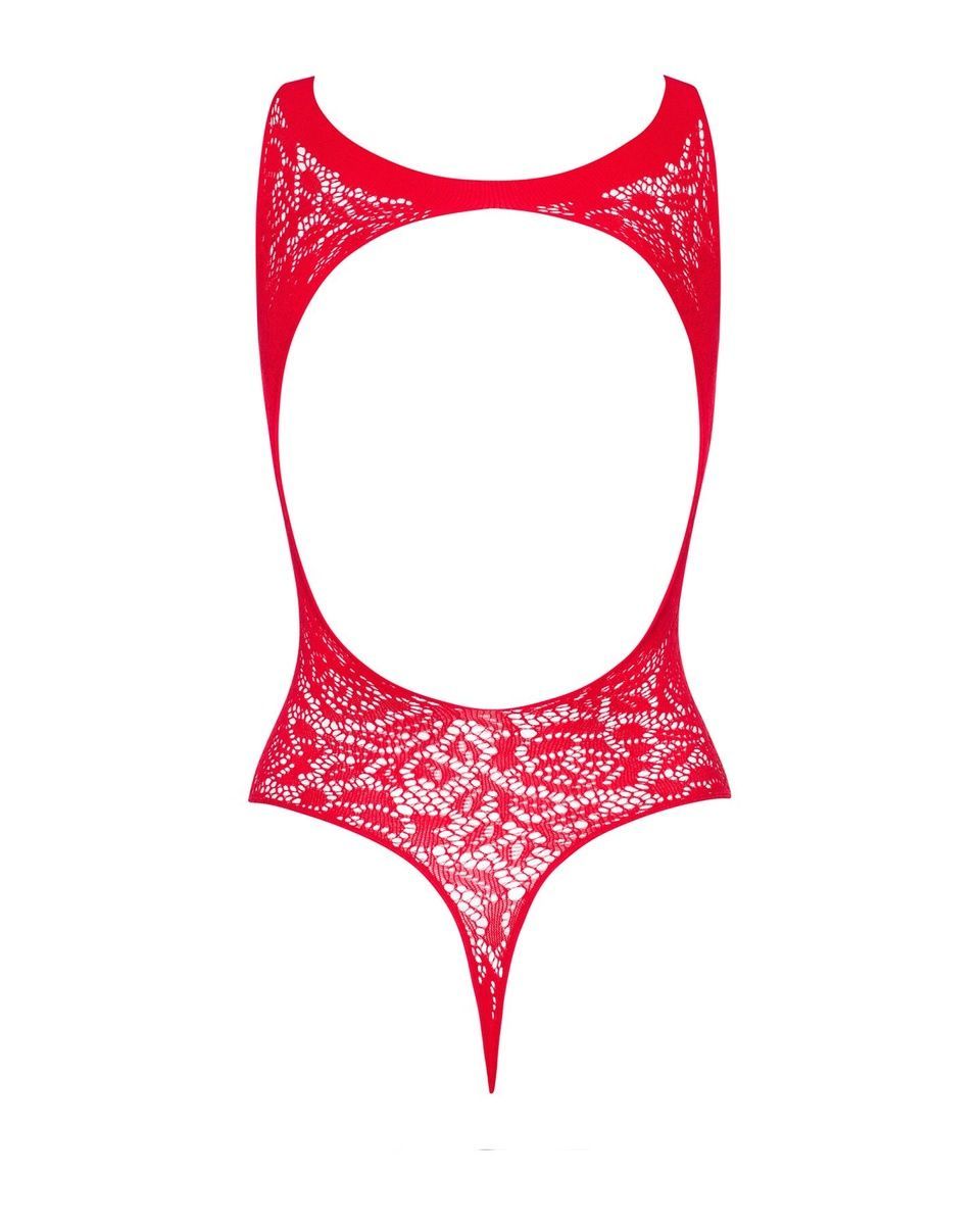 Ажурный бодистокинг с эффектом шнуровки Obsessive B120 teddy red S/M/L, красный