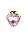 Анальная пробка Jewellery Gold Heart Plug Light Pink, 2,7 см