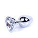Анальная пробка Jewellery Silver Heart Plug Clear d 2,7 см