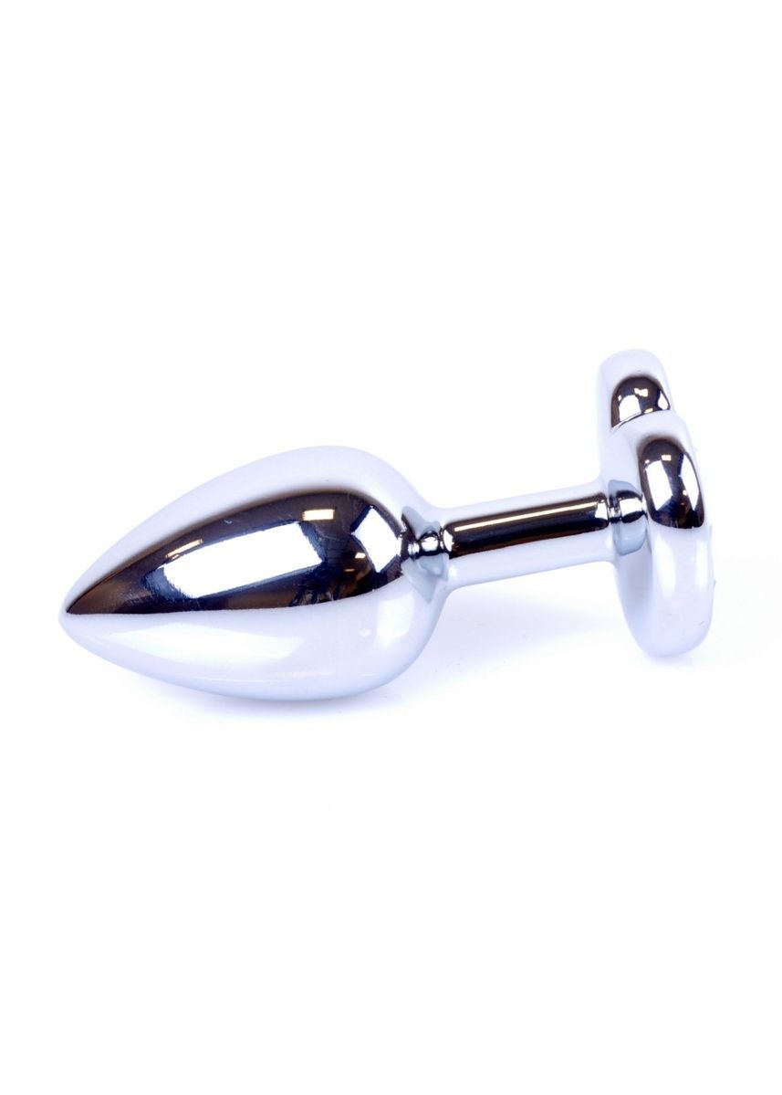 Анальная пробка Jewellery Silver Heart Plug Clear d 2,7 см