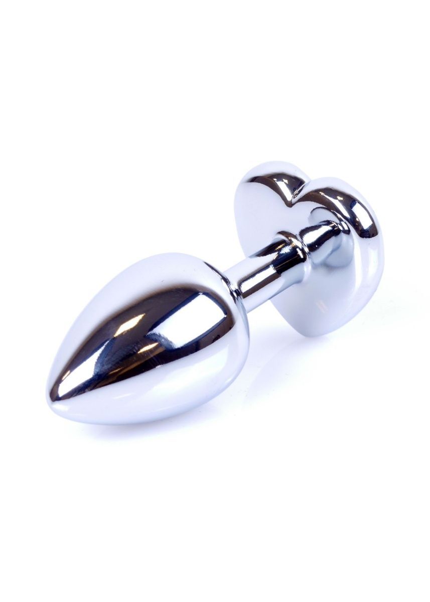 Анальная пробка Jewellery Silver Heart Plug Clear d 2,7 см