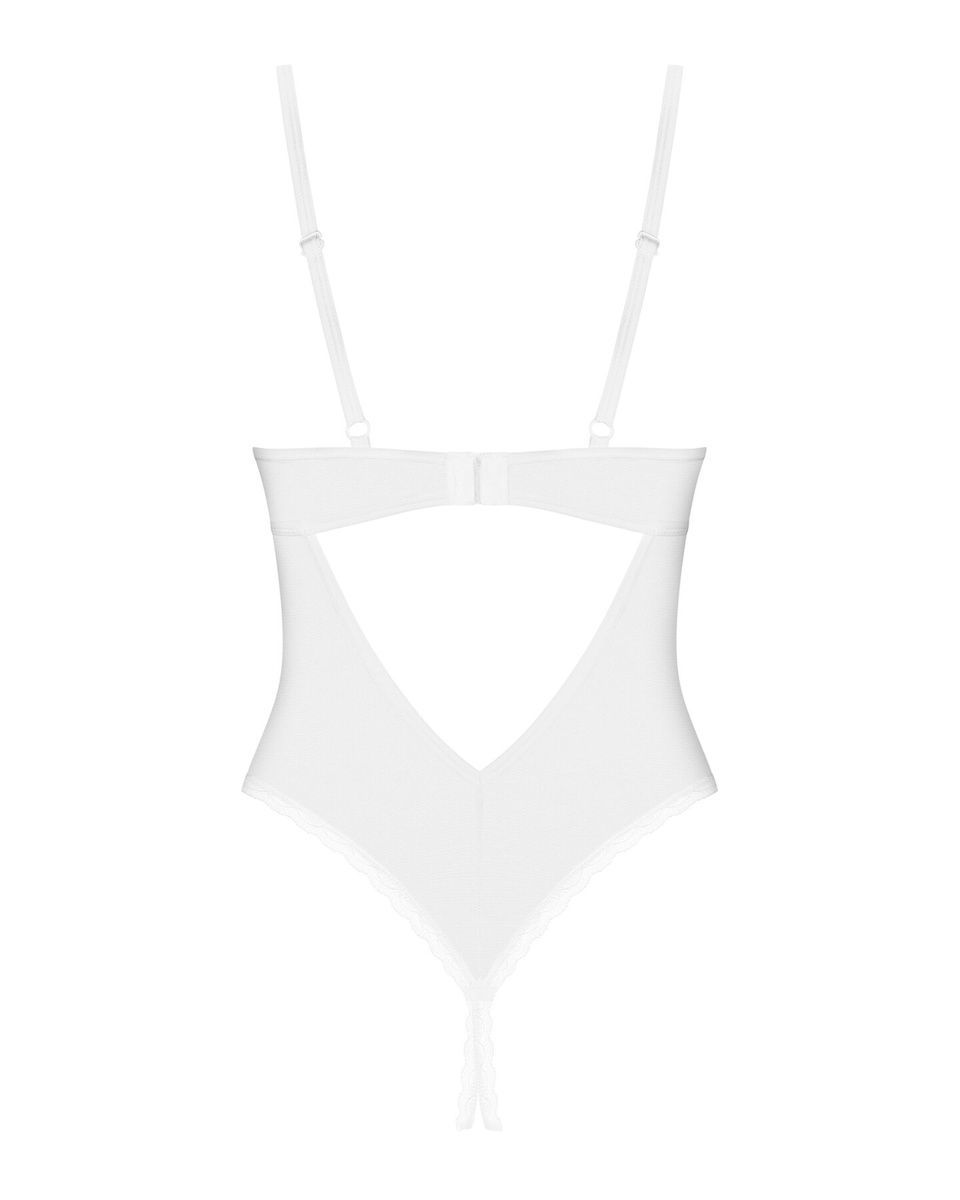 Боди з доступом Obsessive Alissium crotchless teddy, лиф с мягкой чашкой, высокие трусики, XS/S