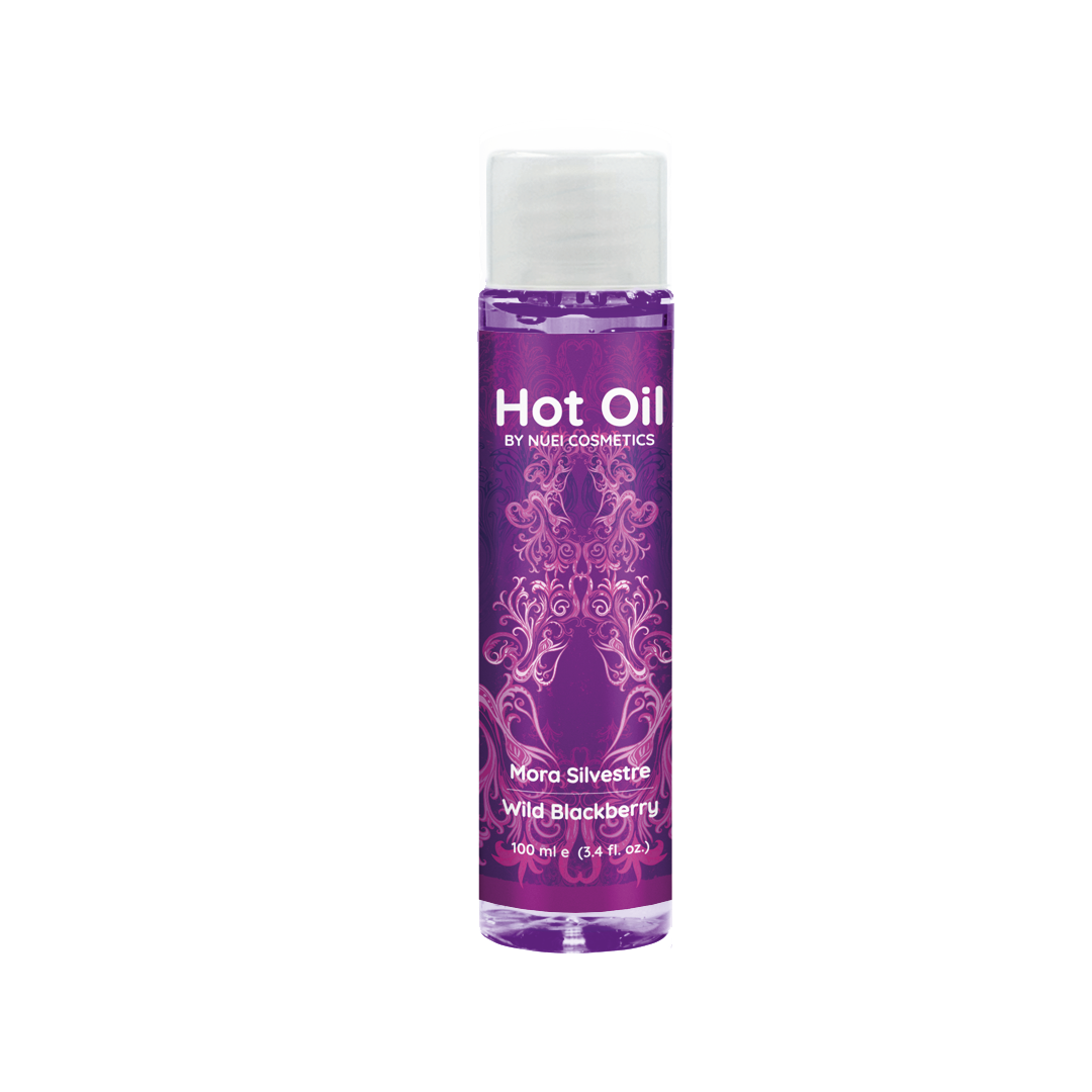 Зігріваюча їстівна масажна олія HOT OIL Nuei, ожина, 100 мл