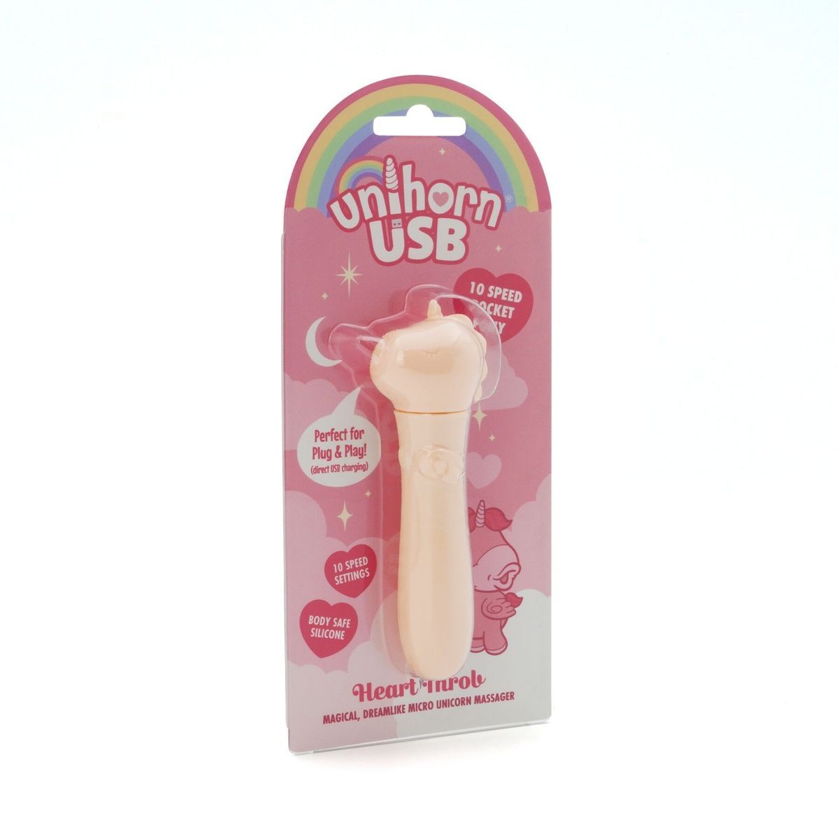 Вібратор-єдиноріжка Unihorn USB Bullet &ndash; Heart Throb, віброкуля, USB-зарядка, 10 режимів