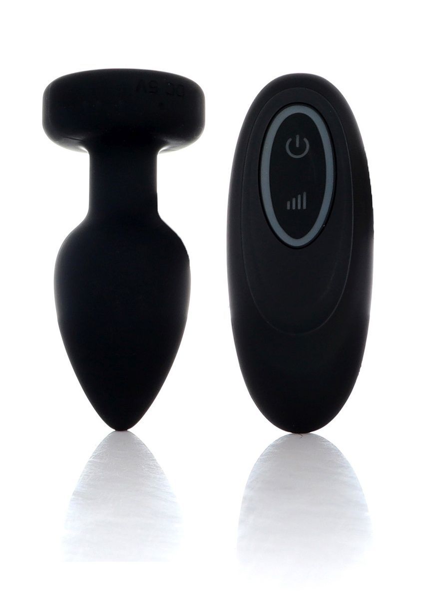 Анальна вібропробка Silicone Black Plug Disco Flashlight, d 3.7 см