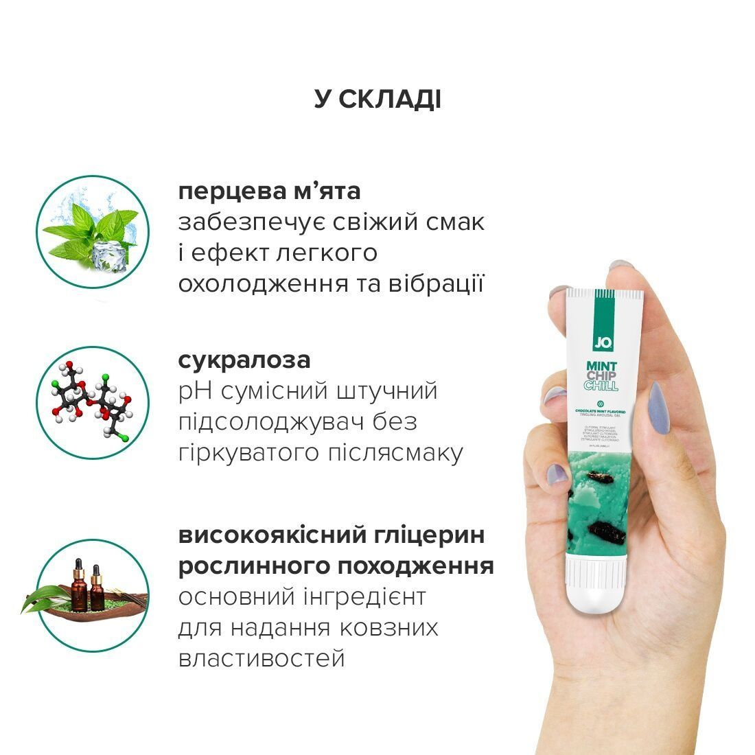 Гель для клітора JO &mdash; Mint Chip Chill (10 мл), можна для поцілунків, вібрація з охолодженням