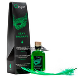Набор для массажа Orgie &ndash; Sexy Therapy Apple (100 мл), съедобное разогревающее масло + перышко