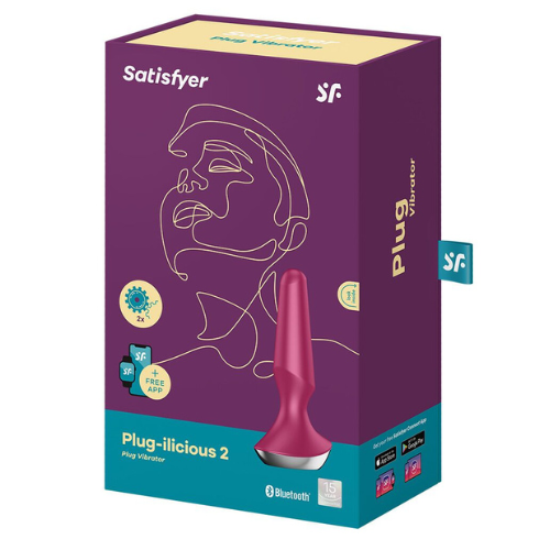 Анальна смарт-вібропробка Satisfyer Plug-ilicious 2, ягідна