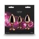 Набор анальных пробок NS Novelties Rear Assets - Trainer Kit - Rose Gold - Pink Heart