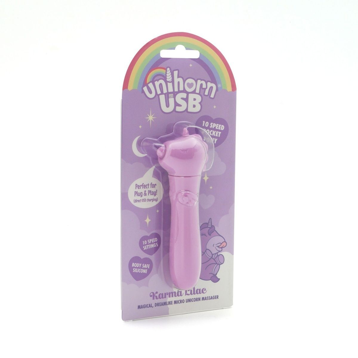 Вібратор-єдиноріжка Unihorn USB Bullet &ndash; Karma Lilac, віброкуля, USB-зарядка, 10 режимів
