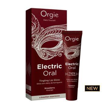 Блеск для губ с эффектом вибрации Orgie Electric Oral Lips Gloss Strawberry, 10 мл