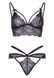 Еротичний комплект зі стрепами та стразами Leg Avenue Ready Or Not Black, бра + стрінги, S