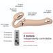 Безремневой страпон с вибрацией Strap-On-Me Vibrating Flesh L, диаметр 4,2 см, пульт ДУ, регулируемый