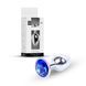 Анальная пробка Jewellery Silver Plug Dark Blue,  2,7 см