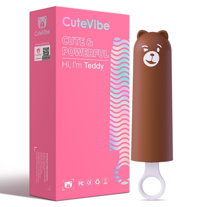 Вібратор CuteVibe Teddy, коричневий/рожевий