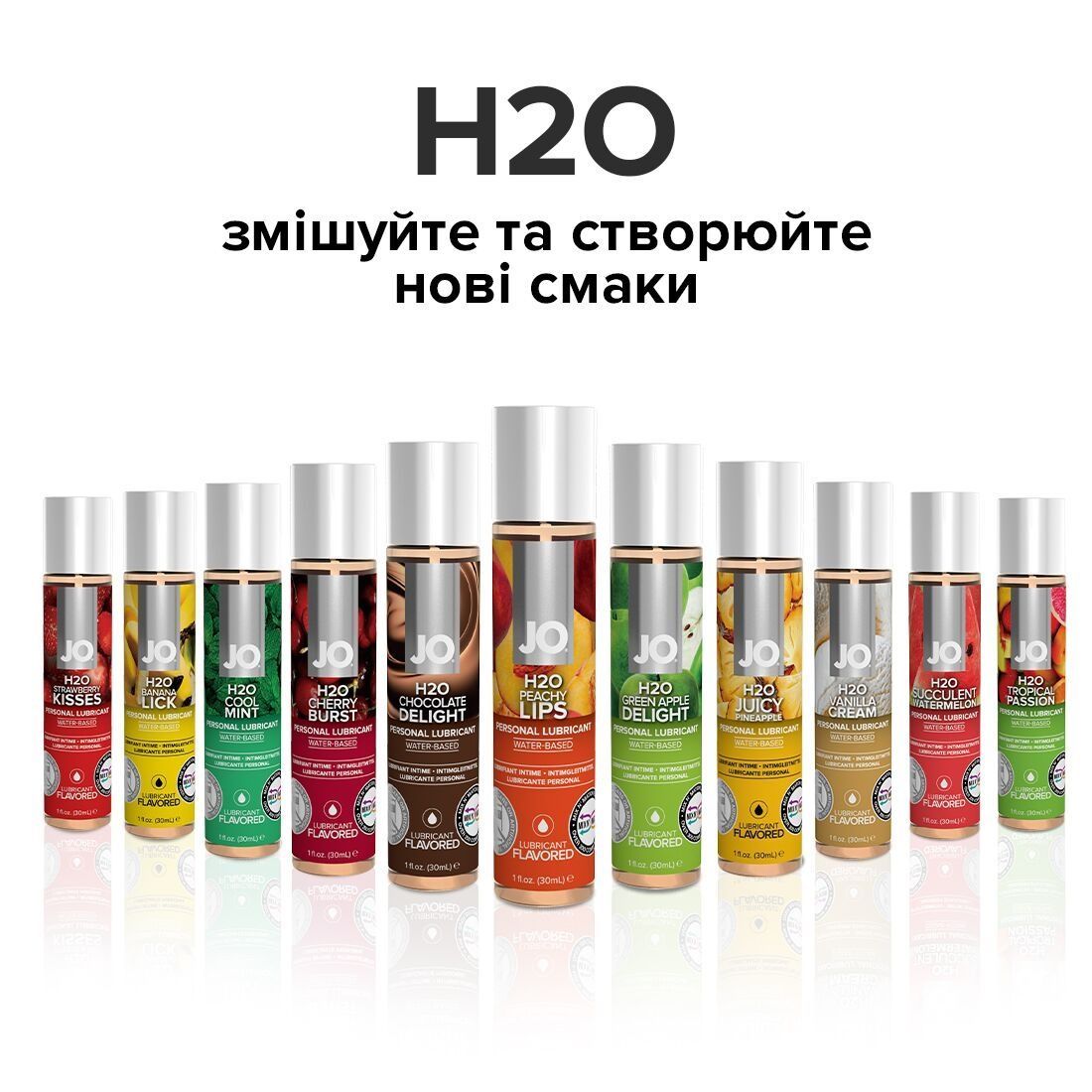 Змазка на водній основі JO H2O &mdash; Peachy Lips (120 мл) без цукру, рослинний гліцерин