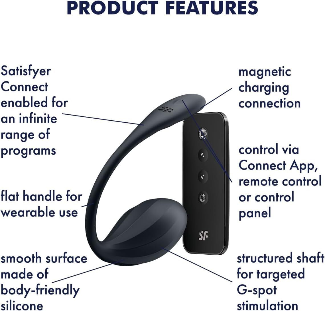 Смарт-виброяйцо Satisfyer Ribbed Petal Connect App Black
