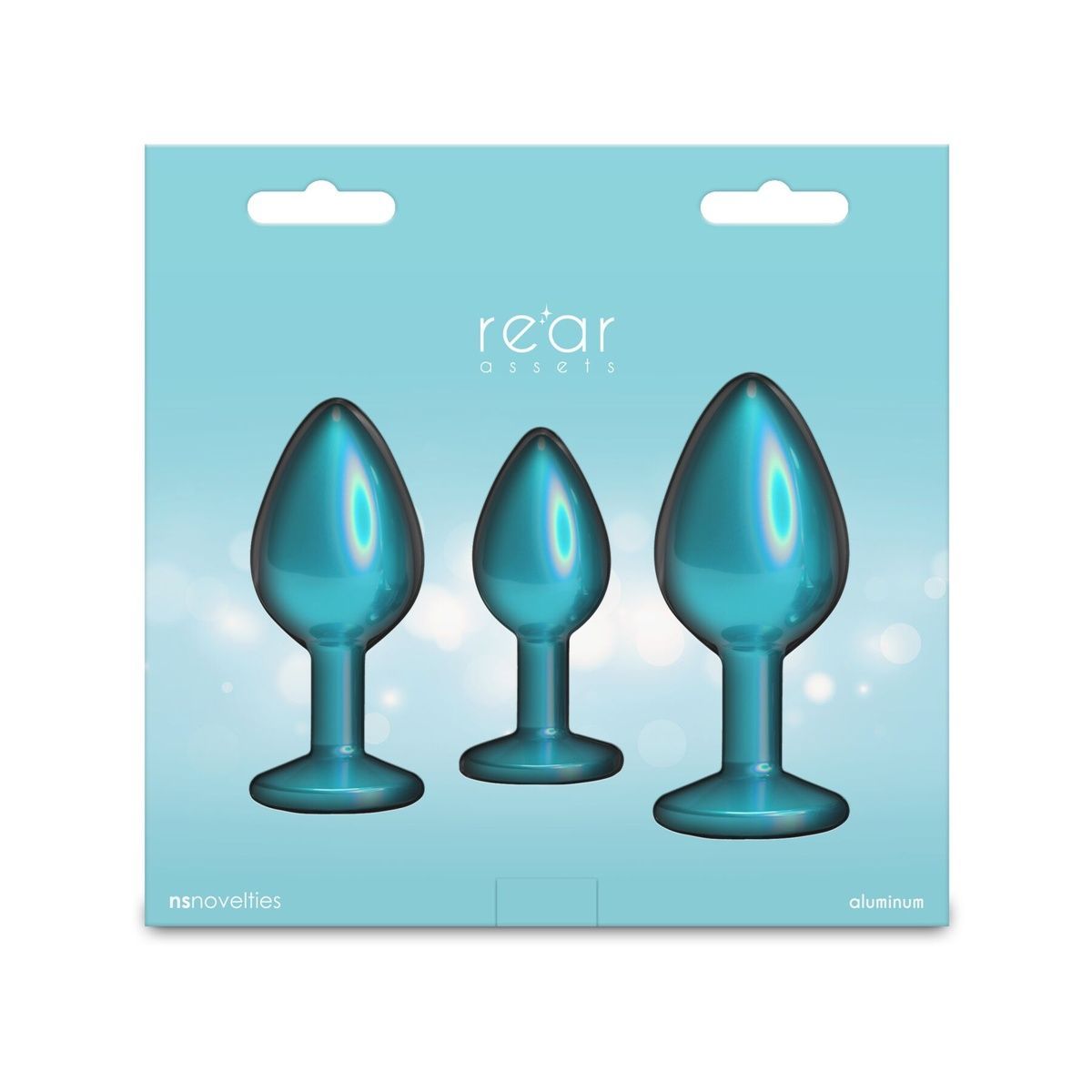 Набор анальных пробок NS Novelties Rear Assets - Trainer Kit - Iridescent Teal - Teal Gem
