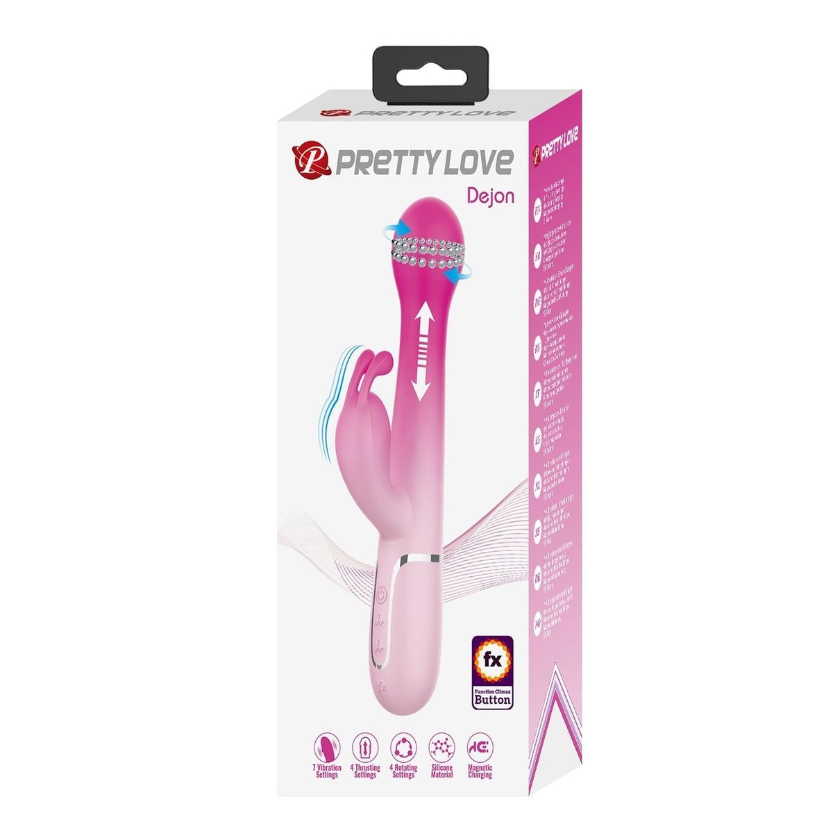 Вібратор-кролик з перлинною стимуляцією Pretty Love Dejon Pink