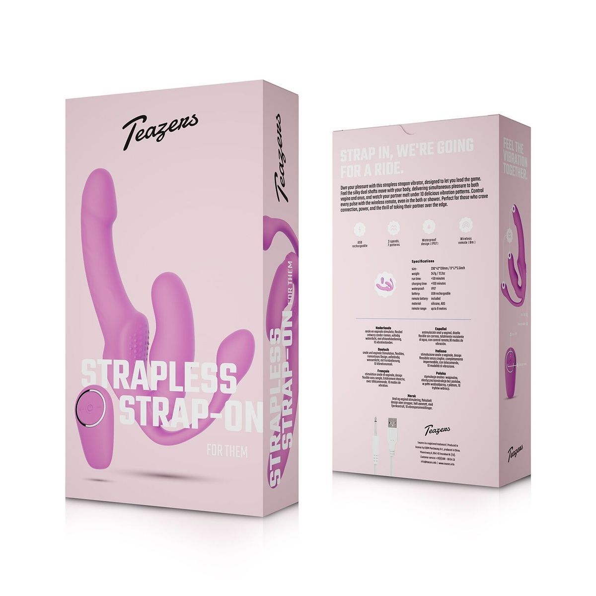 Безремінний страпон с анальною вставкою Teazers Strapless Strap-On with Anal Plug