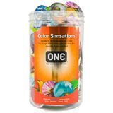 Набор презервативов ONE Color Sensations, 100 шт, цветные, 10 цветов, со смазкой, упаковка-тубус