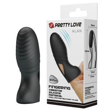 Вибронасадка на палец Pretty Love Alan Finger Vibrator Black