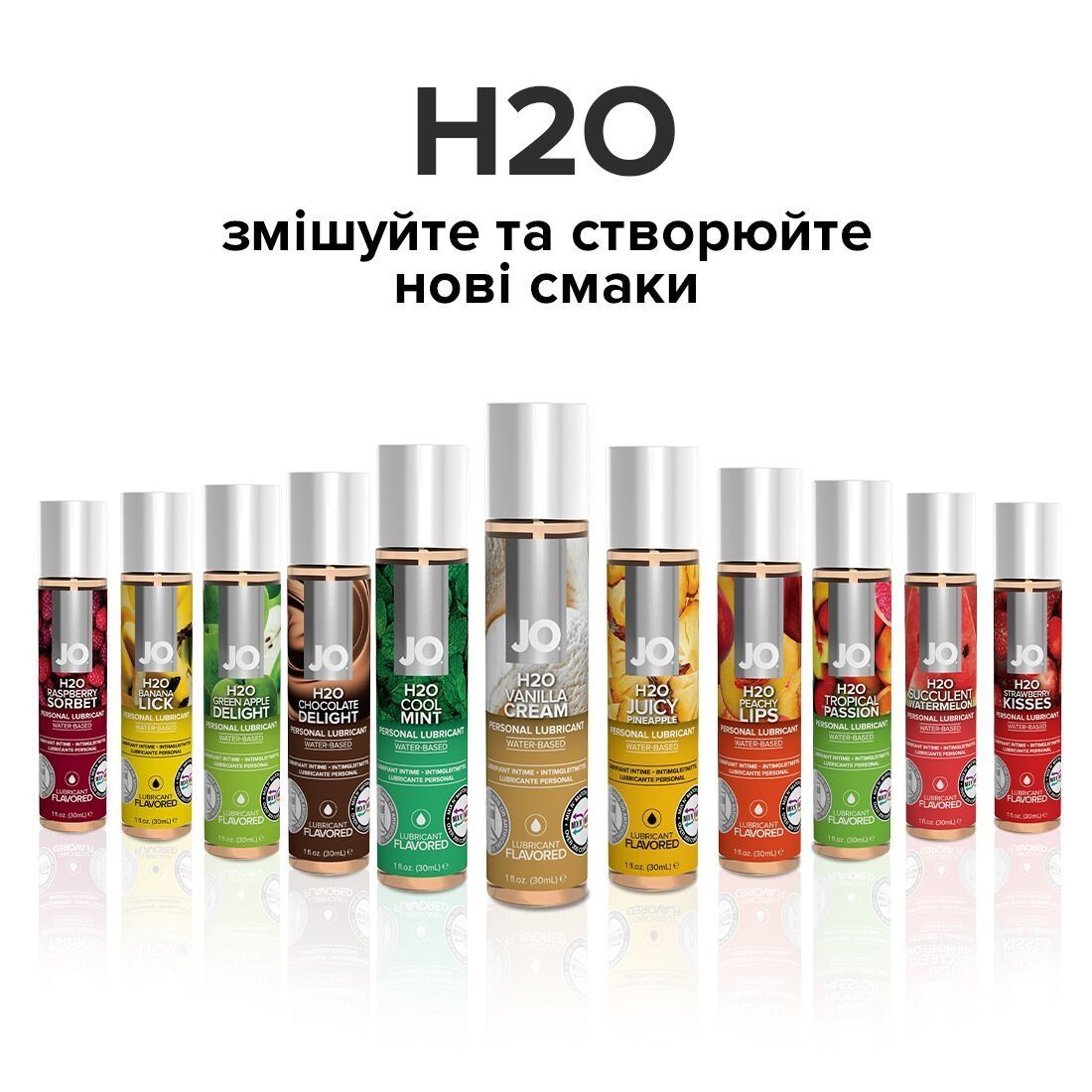 Змазка на водній основі JO H2O &mdash; Vanilla Cream (120 мл) без цукру, рослинний гліцерин