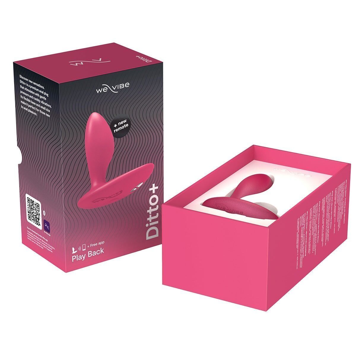 Анальна смарт-вібропробка We-Vibe Ditto+ Cosmic Pink, 10 режимів, пульт ДК