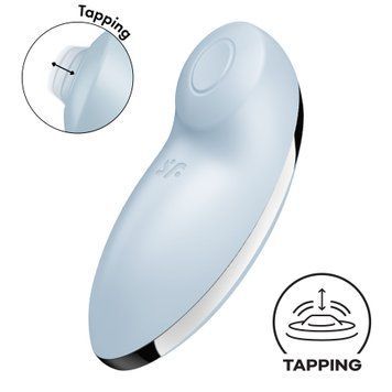 Вибростимулятор-пульсатор Satisfyer Tap & Climax 2 Blue, эффект постукивания пальцем
