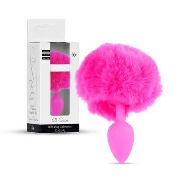 Анальная пробка Bunny Tail Silicone Pink Plug Pink