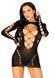 Безшовна мінісукня Leg Avenue Long sleeve cut out mini dress One size Black