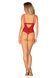 Боди с доступом Obsessive Ingridia crotchless teddy, красное, открытая грудь, XS/S