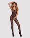 Бодистокинг Obsessive Bodystocking F213, имитация кружевного боди и резинки для чулок, S/M