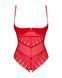 Боди с доступом Obsessive Ingridia crotchless teddy, красное, открытая грудь, XS/S