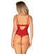 Боди с доступом Obsessive Ingridia crotchless teddy, красное, открытая грудь, XS/S