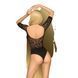 Боди Penthouse All The Way Black, открытая спинка, рукава, низ в виде высоких трусиков танга, S/L