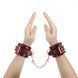 Кожаные наручники Liebe Seele Wine Red Wrist Cuffs, съемная цепочка-крепление