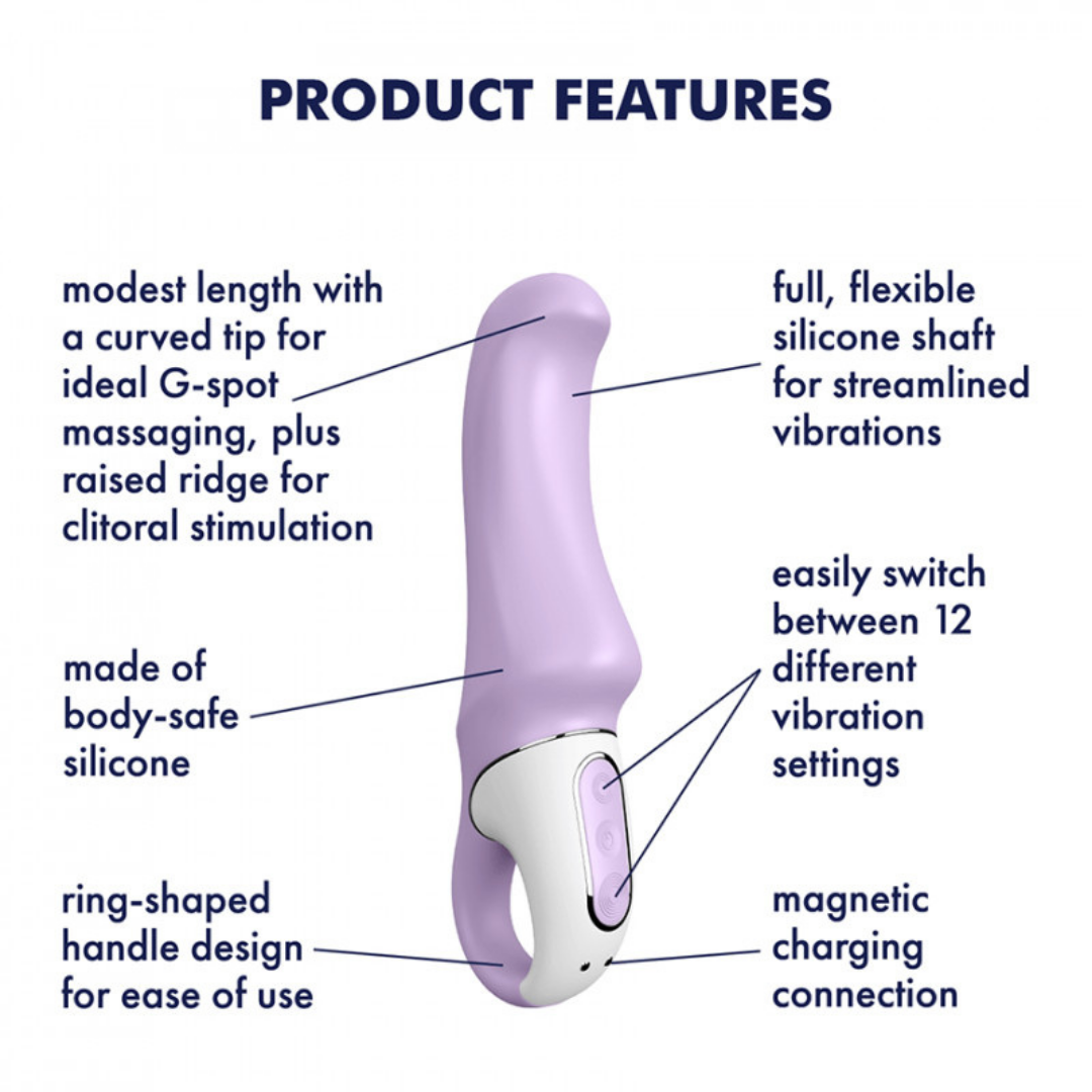 Мощный вибратор Satisfyer Vibes Charming Smile с гибким стволом, литой силикон, 12 режимов работы